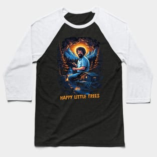 Happy Little Trees -- Retro Fan Artwork Baseball T-Shirt